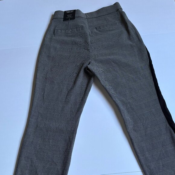 Simply Vera Vera Wang Plaid Skinny Pants Women’s M Short Mid Rise Black Side Pan - Picture 2 of 4